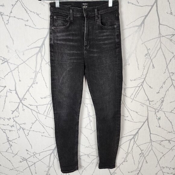 Agolde Denim - Talula x Agolde Black Wash Stretch Denim Sky High Skinny Jeans